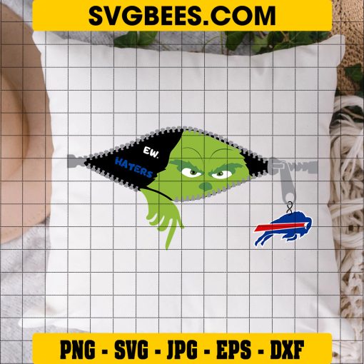 Grinch Ew Haters Buffalo Bills SVG PNG, Logo Buffalo Bills SVG on Pillow