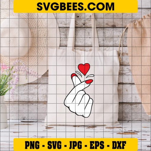 Heart Hands SVG PNG, Heart Valentine's Day SVG on Bag