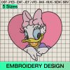 Love Daisy Duck Embroidery Design, Daisy Valentine's Day Machine Embroidery Designs