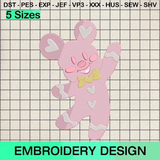 Mickey Cookie Cuties Valentine Embroidery Design, Mickey Mouse Pink Machine Embroidery Designs