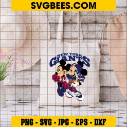 New York Giants Mickey Minnie SVG PNG, Disney Mouse Giants NFL SVG on Bag