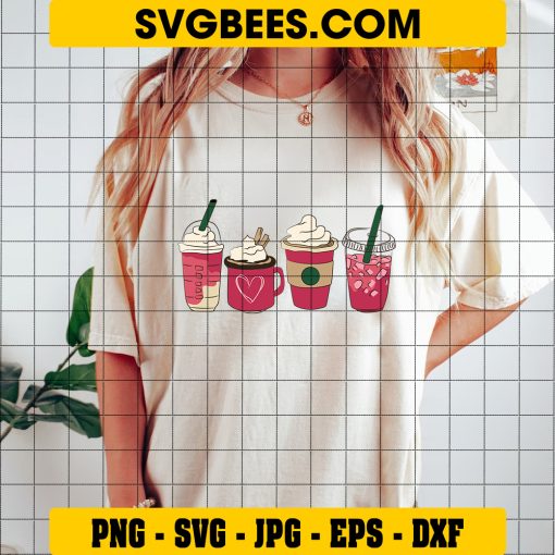 Valentine Coffee Late SVG PNG, Iced Coffee Valentine's Day SVG on Shirt