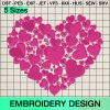 Valentines Heart Pink Embroidery Design, Happy Valentine Day Machine Embroidery Designs