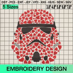 Darth Vader Valentine Embroidery Design, Star Wars Valentine Embroidery Designs