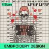 Guilty of love Skeleton Embroidery Design, Valentine Skeleton Machine Embroidery Designs