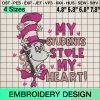 MY Students Stole My Hearts Embroidery Design, The Cat In The Hat Dr Seuss Machine Embroidery Designs