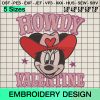 Mickey Howdy Valentine Embroidery Design, Cowbot Valentine's Day Embroidery Designs