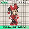 Minnie Mouse Valentine Files Embroidery Design, Valentines Day Machine Embroidery Designs