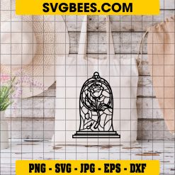 Beauty And The Beast Rose Svg Belle Rose Layered Svg on Bag