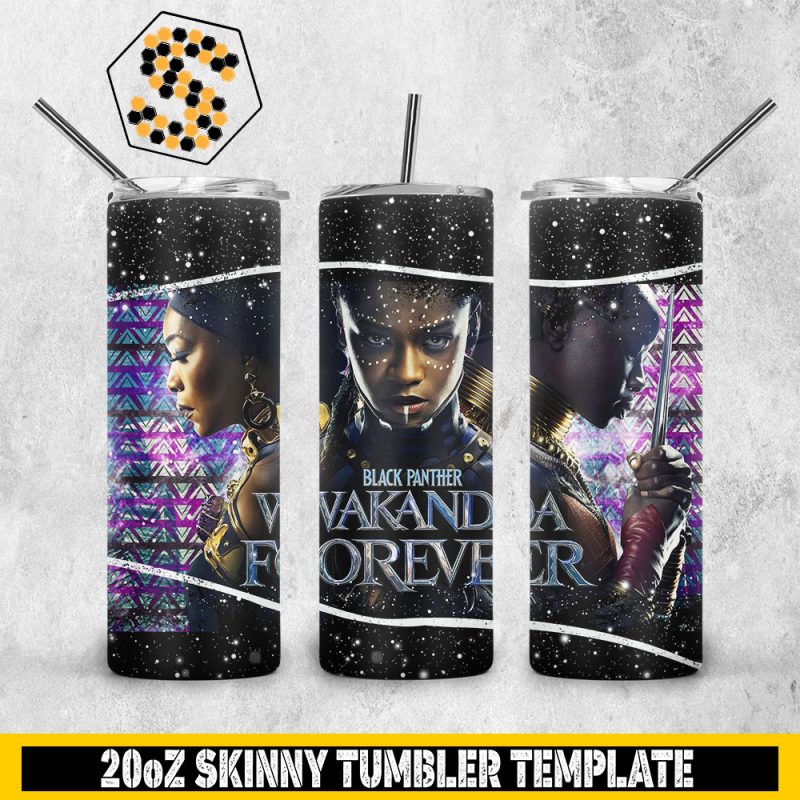 Black Panther PNG, 20oz Skinny Tumbler Design, Sublimation Designs PNG File