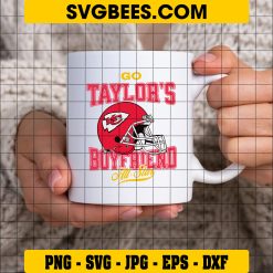 Go Taylor’s Boyfriend Travis Kelce SVG, Travis Kelce KC Chiefs SVG, Taylors Boyfriend SVG PNG DXF EPS on Cup