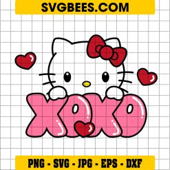 Hello Kitty XOXO SVG Valentines Day SVG