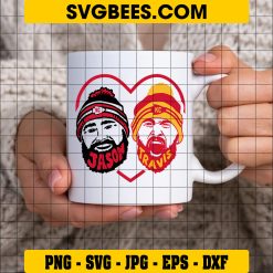 Jason Kelce and Travis Kelce Svg, Kelce Brothers Svg, KC Football Svg on Cup