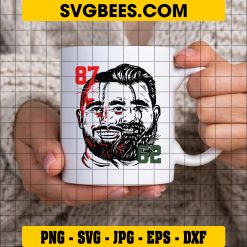 Kelce Brothers Svg, Jason Kelce And Travis Kelce Svg, Kelce Bowl Svg on Cup