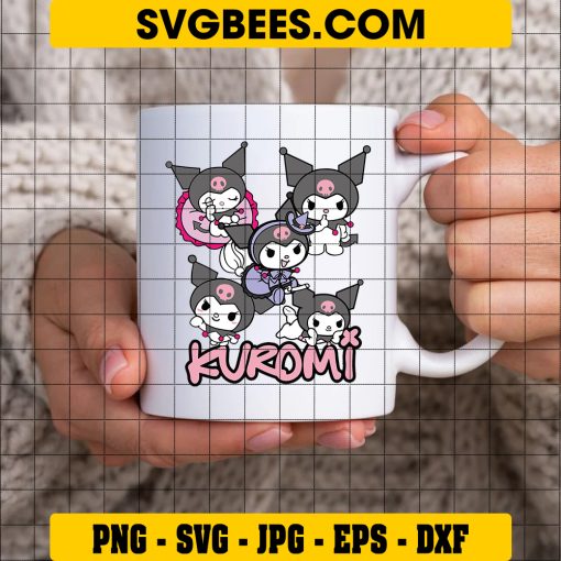 Kitty Kuromi Svg, Kuromi Svg, Hello Cat And Friends Svg, Halloween Kuromi Svg, Kitty Kuromi Vintage Svg on Cup