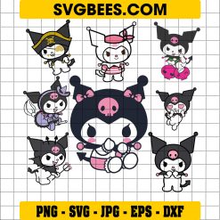 Kuromi Bundle Svg, Kuromi Svg, Hello Kitty Svg, Kuromi Cricut, Kuromi Clipart, My Melody And Kuromi Svg - Digital File