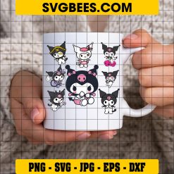 Kuromi Bundle Svg, Kuromi Svg, Hello Kitty Svg, Kuromi Cricut, Kuromi Clipart, My Melody And Kuromi Svg - Digital File on Cup