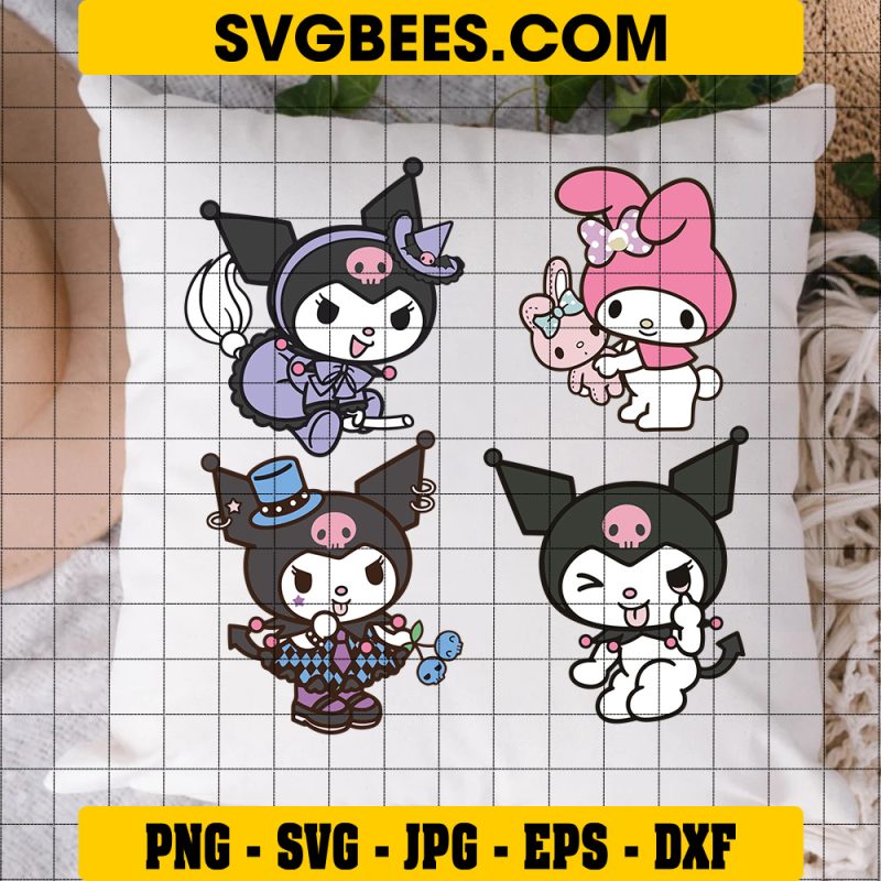 Kuromi Bundle Svg, Kuromi Svg, Hello Kitty Svg, Kuromi Cricut, Kuromi ...