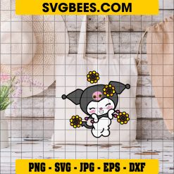 Kuromi Sunflower Svg, Kuromi Svg, Hello Kitty Svg, Kuromi Face Svg, Sunflower Svg, Cartoon Svg, Ai Digital File on Bag