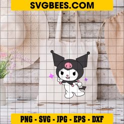 Kuromi Svg, Kawaii Kitty Svg, Kulome Digital File, Cartoon Svg, Ai Digital File on Bag