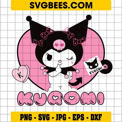 Kuromi Svg, Kuromi With Heart Svg, Hello Kitty Svg, Sanrio Characters Svg, Cartoon Svg - Digital File