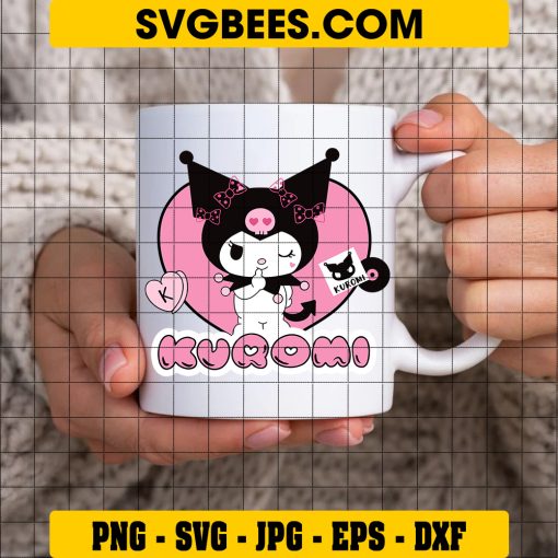 Kuromi Svg, Kuromi With Heart Svg, Hello Kitty Svg, Sanrio Characters Svg, Cartoon Svg - Digital File on Cup