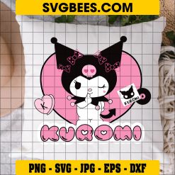 Kuromi Svg, Kuromi With Heart Svg, Hello Kitty Svg, Sanrio Characters Svg, Cartoon Svg - Digital File on Pillow