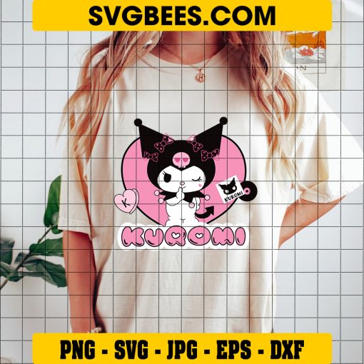 Kuromi Svg, Kuromi With Heart Svg, Hello Kitty Svg, Sanrio Characters Svg, Cartoon Svg - Digital File on Shirt