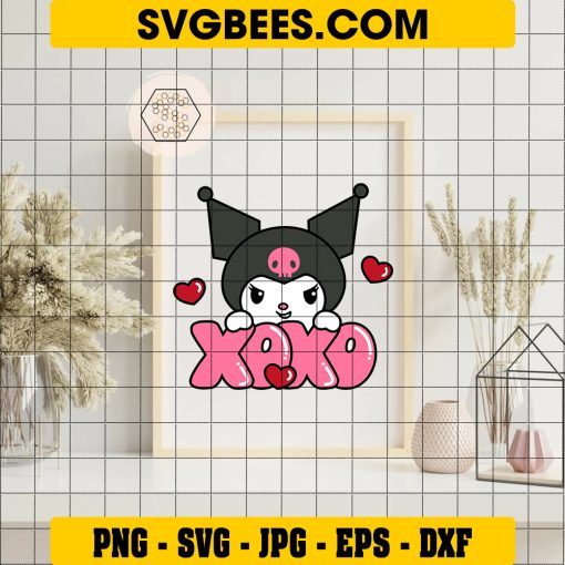 Kuromi XOXO SVG Valentines Day SVG on Frame