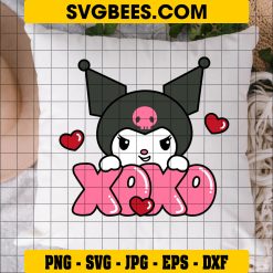 Kuromi XOXO SVG Valentines Day SVG on Pillow