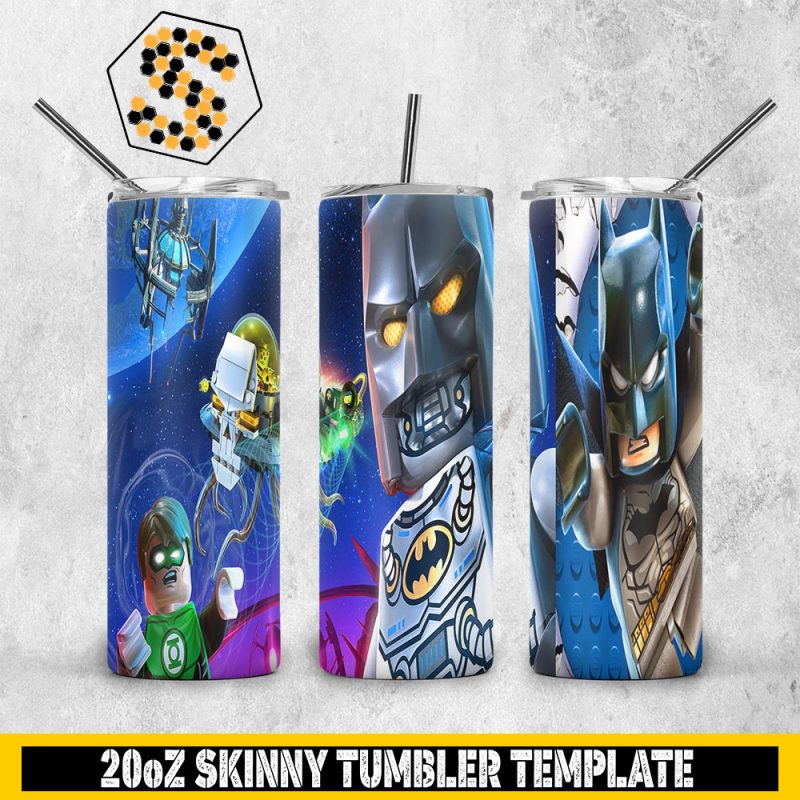 Lego Black Panther Movie PNG, Batman Mandalorian 20oz Skinny Tumbler Designs PNG, Sublimation Designs PNG