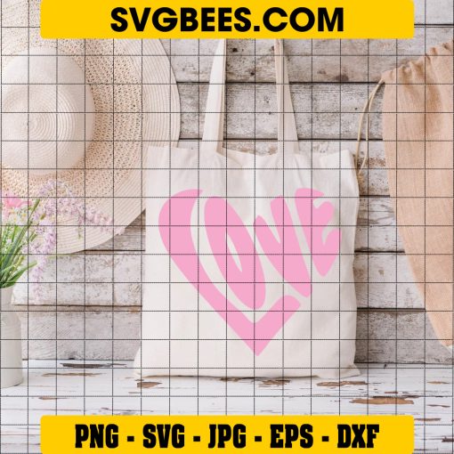 Love SVG Valentines Day SVG on Bag