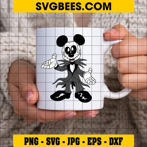 Mickey Mouse Jack Skellington Svg, Halloween Svg, Cut File, Cricut, Png, Vector on Cup