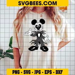 Mickey Mouse Jack Skellington Svg, Halloween Svg, Cut File, Cricut, Png, Vector on Shirt