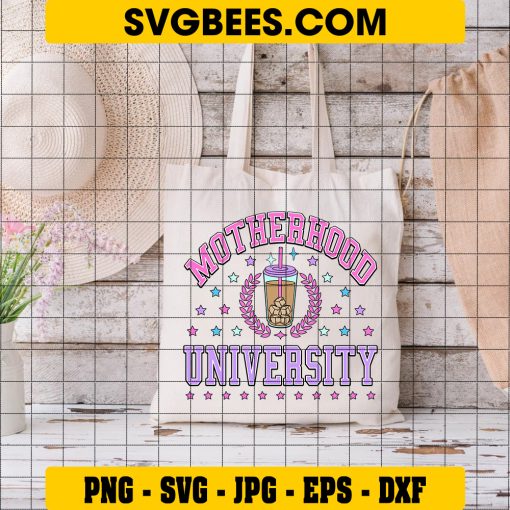 Motherhood University Svg, Cute Mama Coffee Svg, Honors Program Svg on Bag