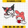 My Melody And Kuromi Valentine Day Hearts Svg, Valentine Svg, Melody Svg, Kuromi Svg