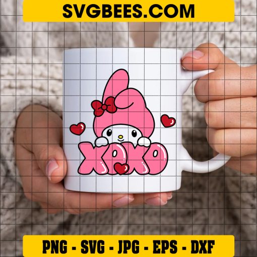 My Melody XOXO SVG Valentines Day SVG on Cup