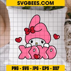 My Melody XOXO SVG Valentines Day SVG on Pillow