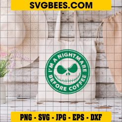Nightmare Before Coffee SVG Jack Skellington SVG on Bag