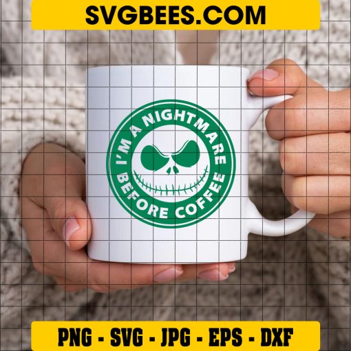 Nightmare Before Coffee SVG Jack Skellington SVG on Cup