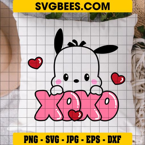 Pochacco XOXO SVG Valentines Day SVG on Pillow