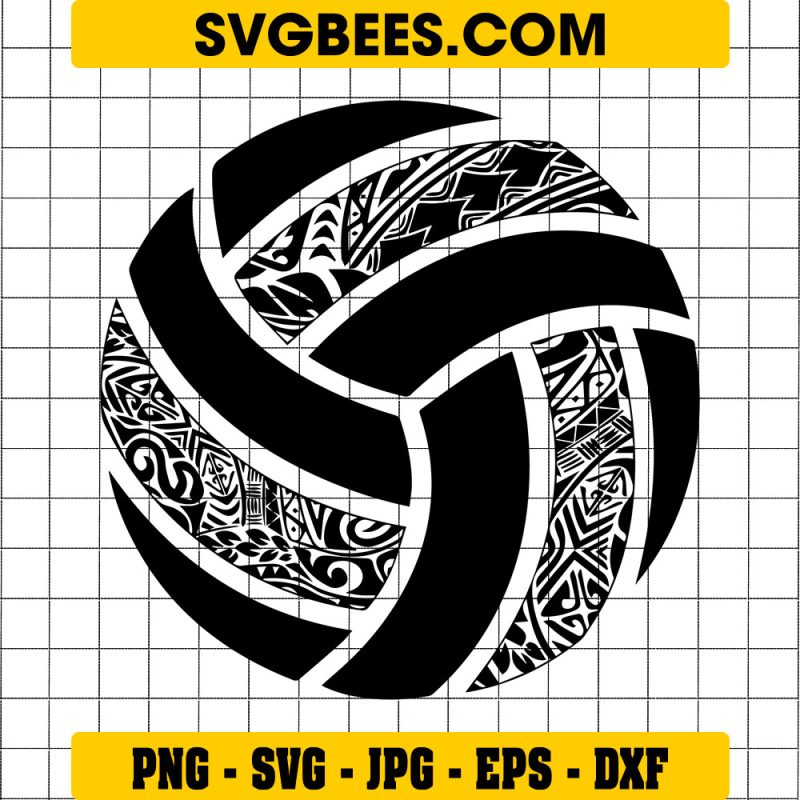 Polynesian Tribal Volleyball Svg, Volleyball Art Svg