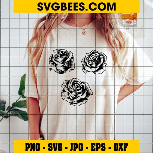Rose Line Art Black Rose Outline Rose Svg Rose SVG on Shirt