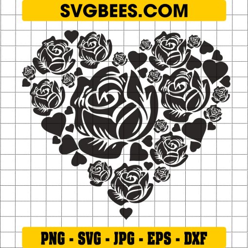 Rose Line Art SVG Valentine's Day Svg, Flower SVG