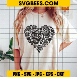 Rose Line Art SVG Valentine's Day Svg, Flower SVG on Shirt