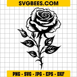Rose Shape Svg, Rose Silhouette, Rose Clipart Rose Files