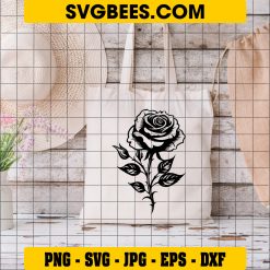 Rose Shape Svg, Rose Silhouette, Rose Clipart Rose Files on Bag