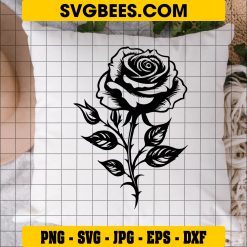 Rose Shape Svg, Rose Silhouette, Rose Clipart Rose Files on Pillow
