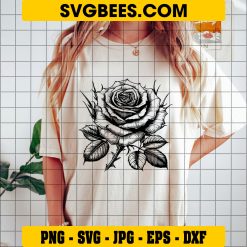 Rose Svg Rose Silhouette on Shirt