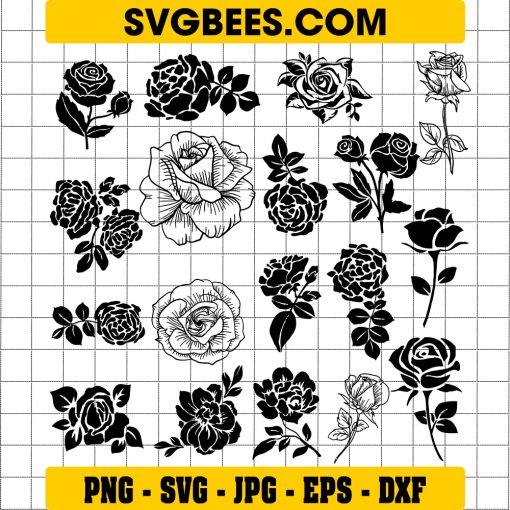 Rose Svg, Svg Bundle, Flower Svg, Valentines Day Svg, Flowers Svg